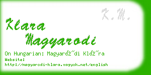 klara magyarodi business card